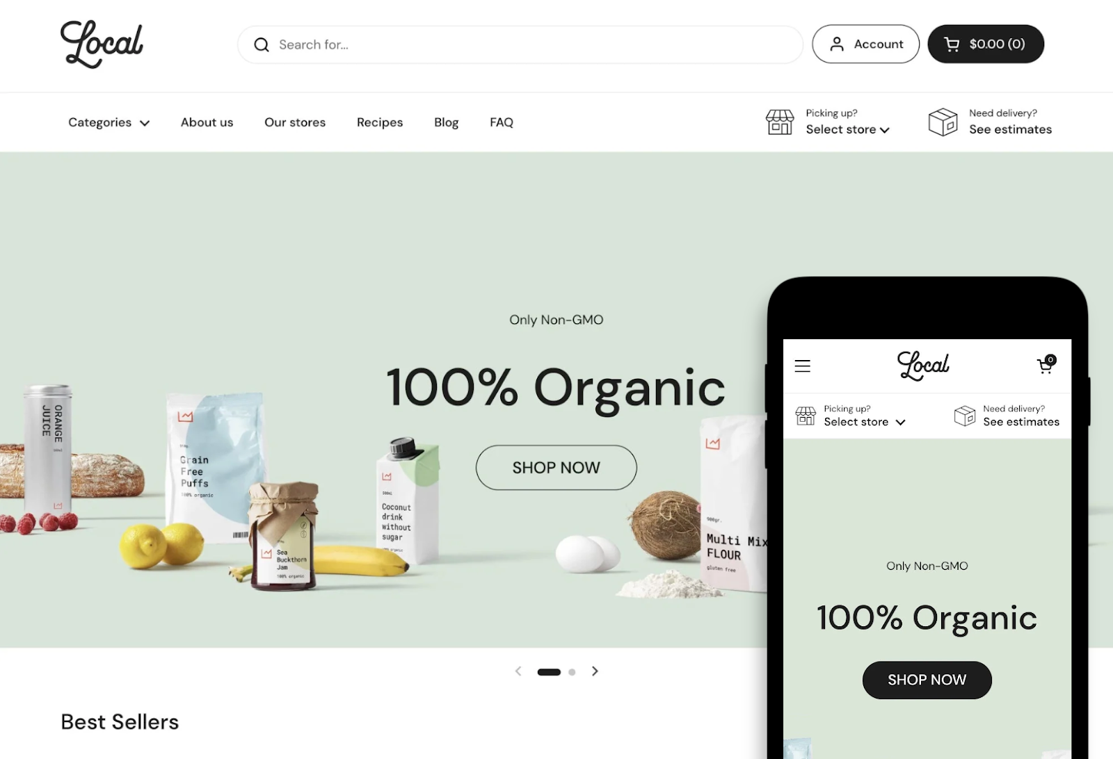 Many brands choose Shopify themes to optimize the interface and information provided to customers, making it one of the best eCommerce solutions - Image source: Shopify