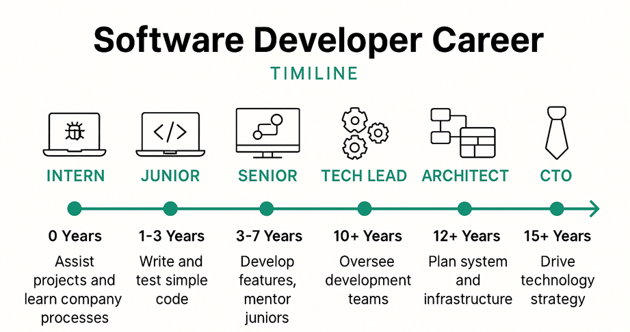 software developer career timeline