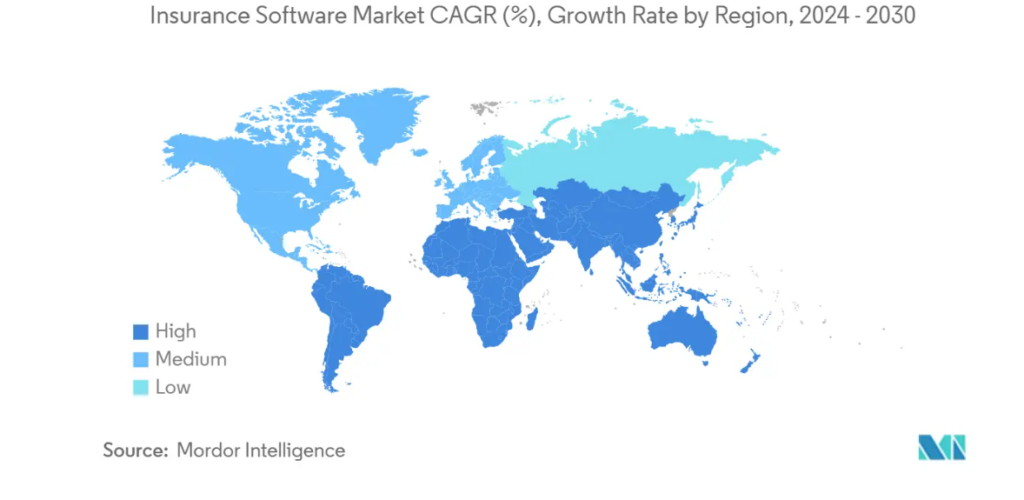 insurance software market by region