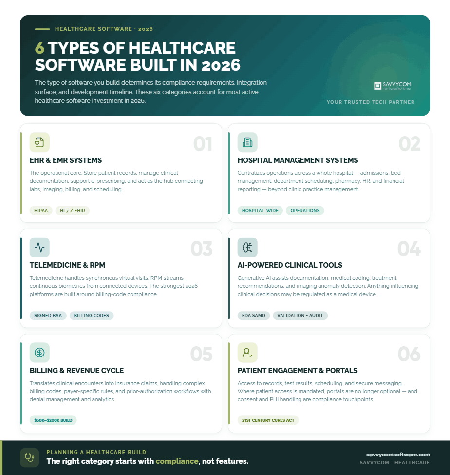 6 types of healthcare
software