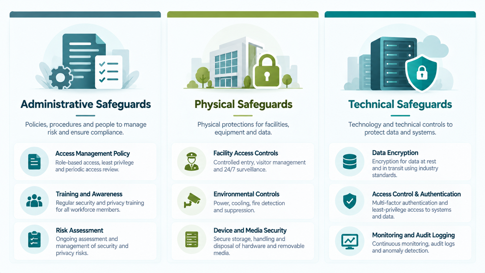 HIPAA Security Rule administrative physical technical safeguards diagram